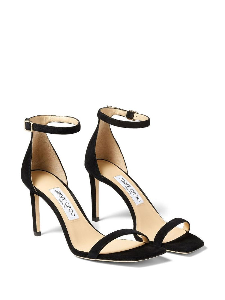 Black Alva 85 Suede Sandals
