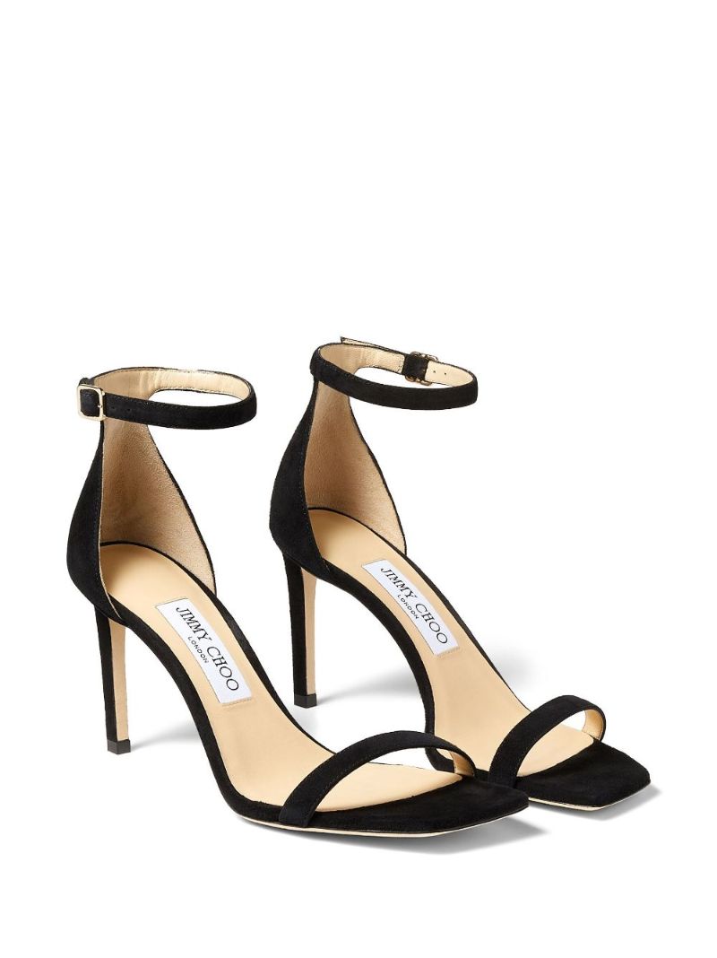 Black Alva 85 Suede Sandals