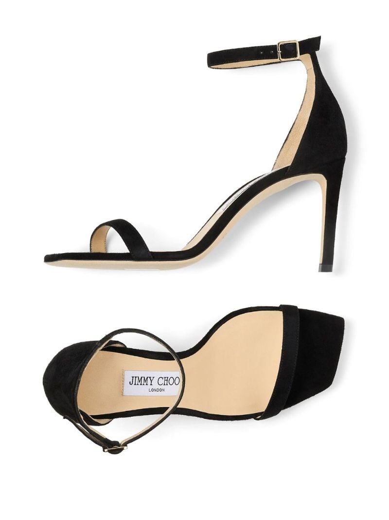Black Alva 85 Suede Sandals