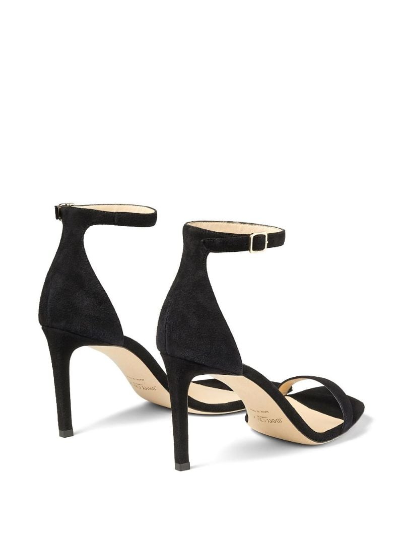 Black Alva 85 Suede Sandals