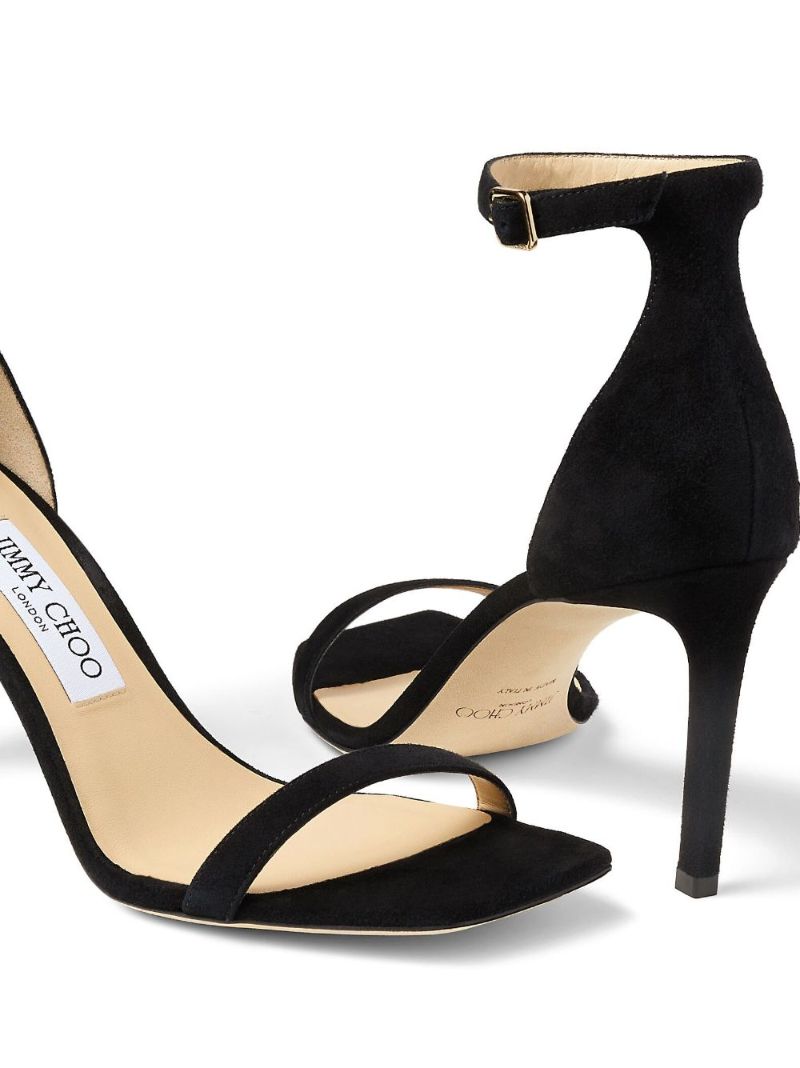 Black Alva 85 Suede Sandals