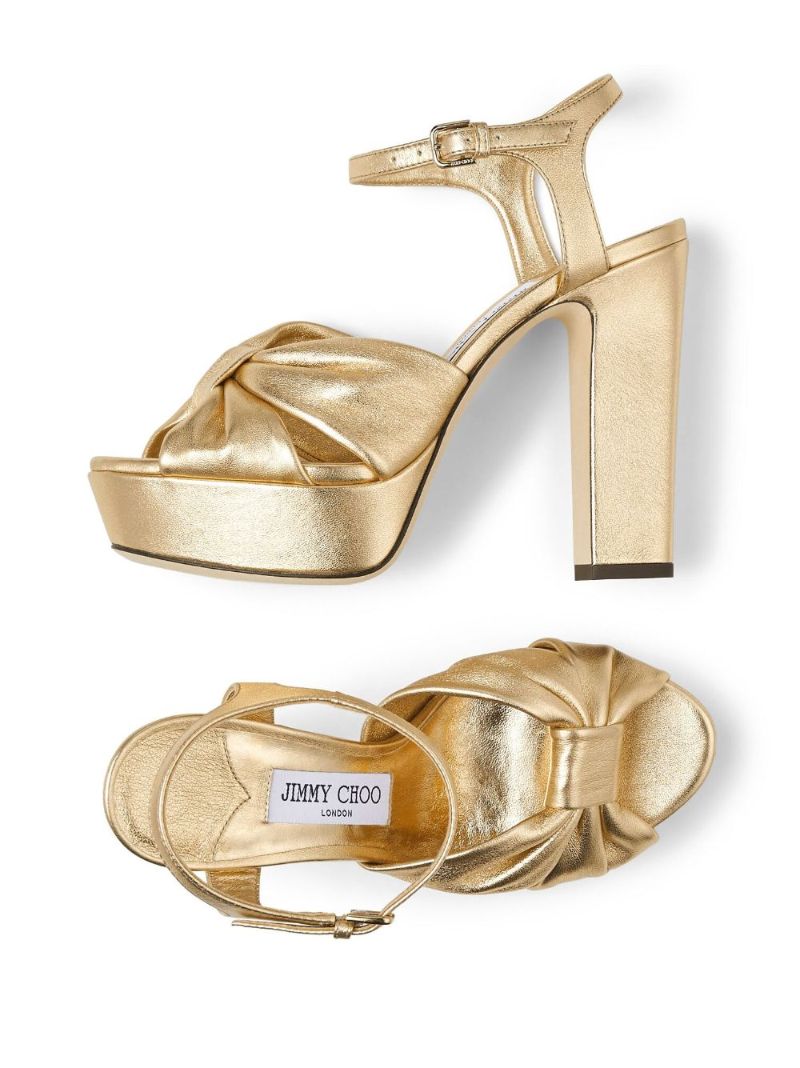 Gold-tone Heloise 120 Platform Sandals