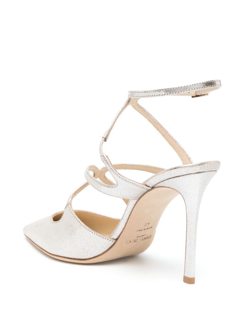 Gold Azia 95 Leather Pumps