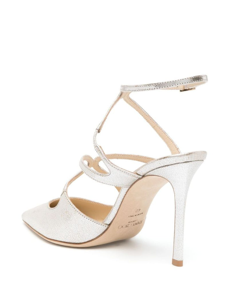Gold Azia 95 Leather Pumps