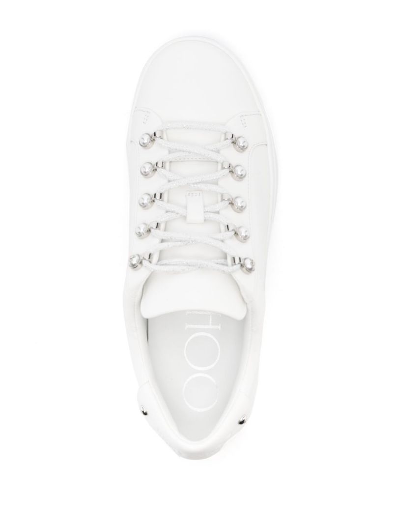 White Antibes/f Leather Sneakers