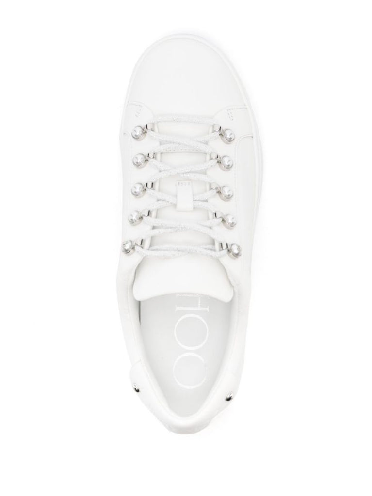 White Antibes/f Leather Sneakers