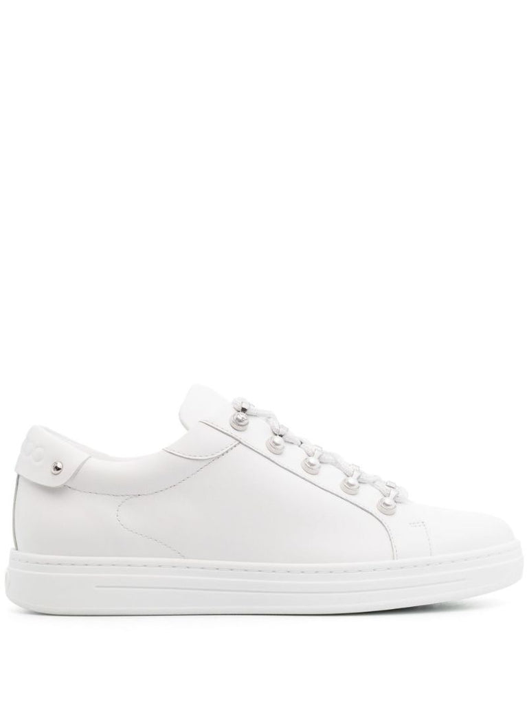White Antibes/f Leather Sneakers