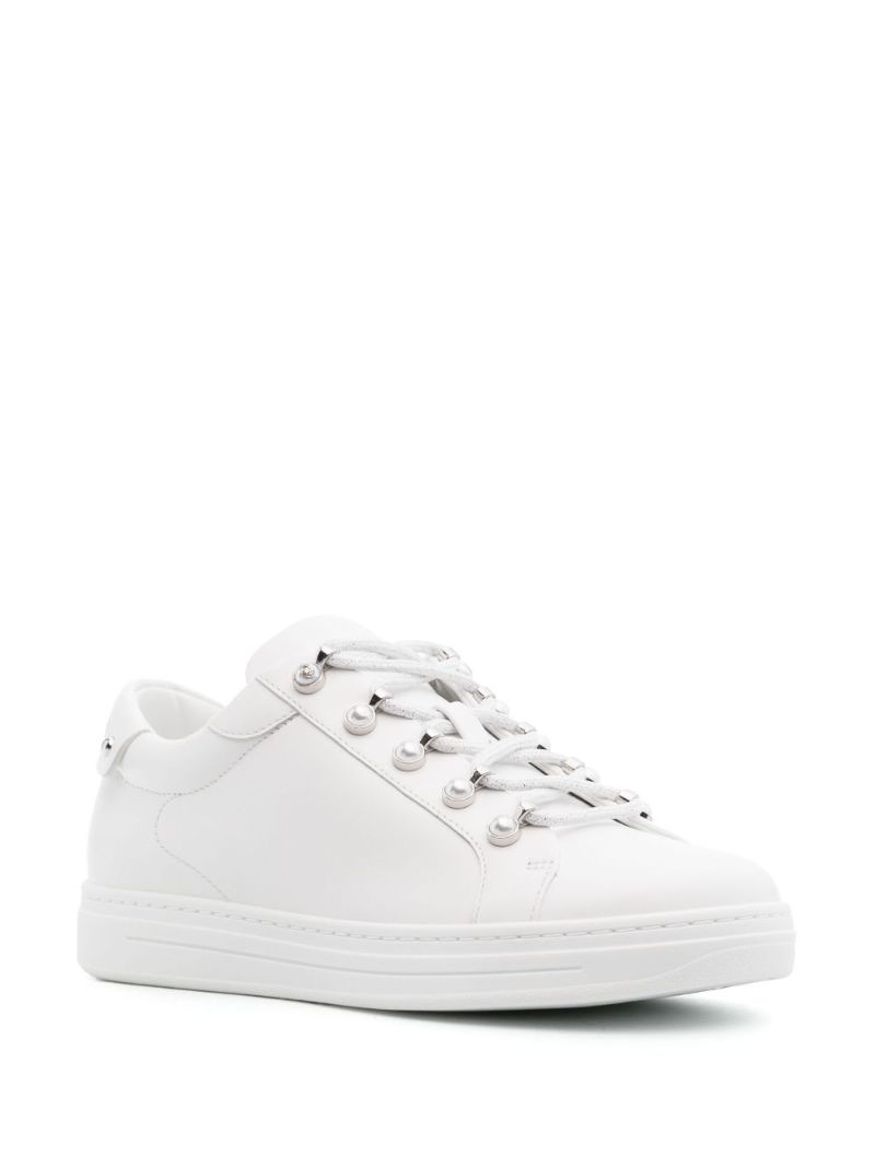 White Antibes/f Leather Sneakers