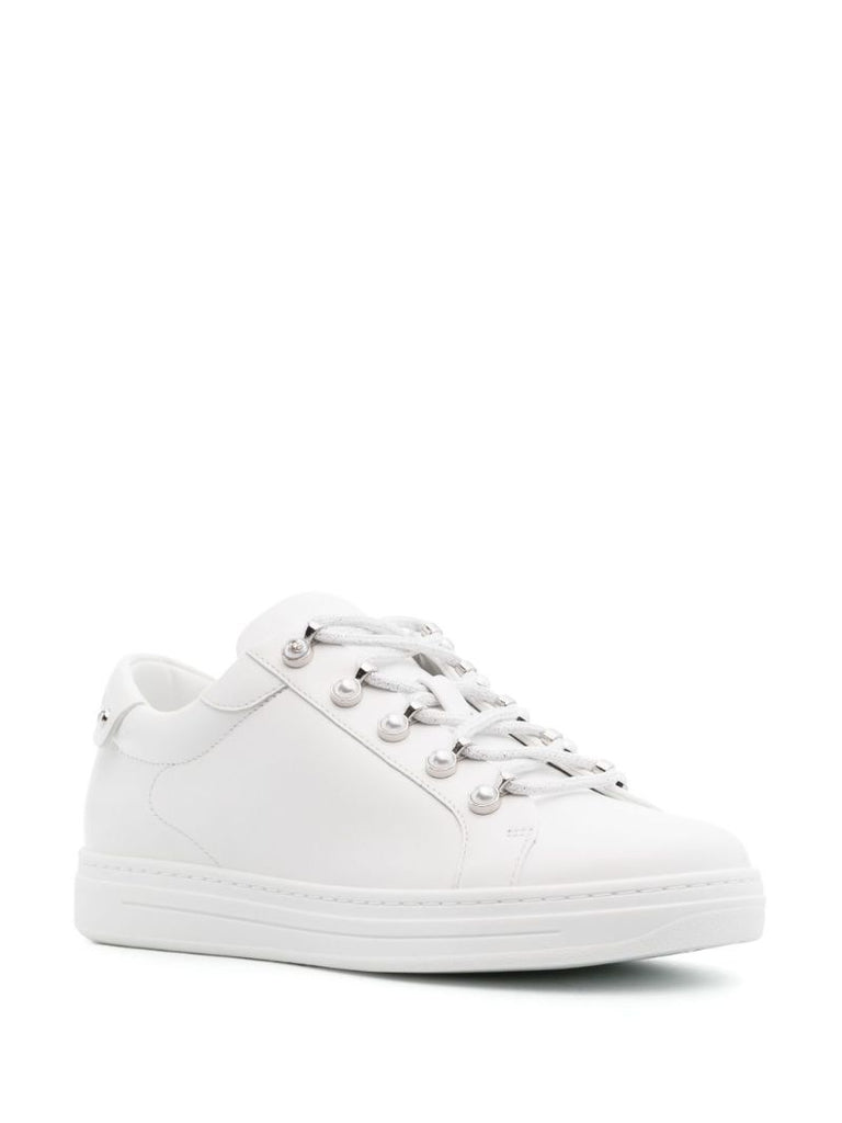 White Antibes/f Leather Sneakers
