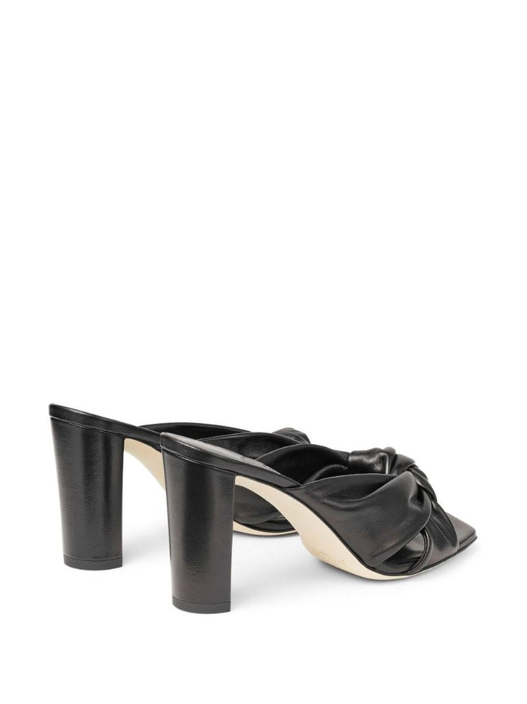 Black Avenue 85 Knot-detail Leather Mules