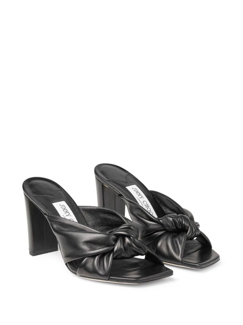 Black Avenue 85 Knot-detail Leather Mules