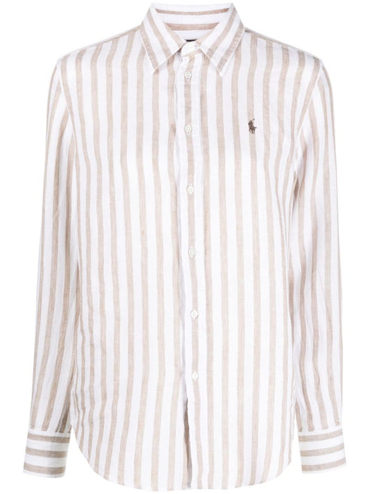 Neutral Striped Linen Shirt