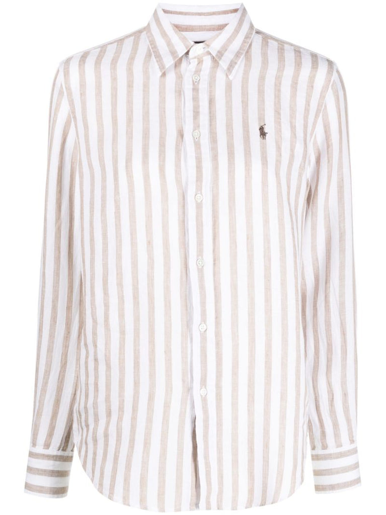 Neutral Striped Linen Shirt