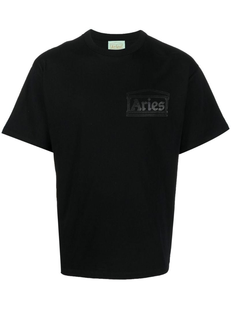 Black Logo Print Cotton T-shirt