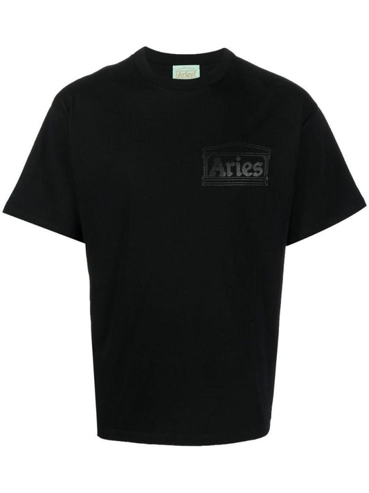 Black Logo Print Cotton T-shirt