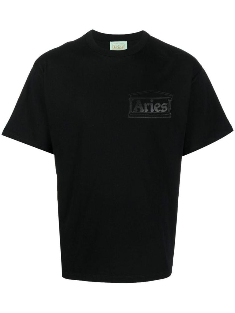 Black Logo Print Cotton T-shirt