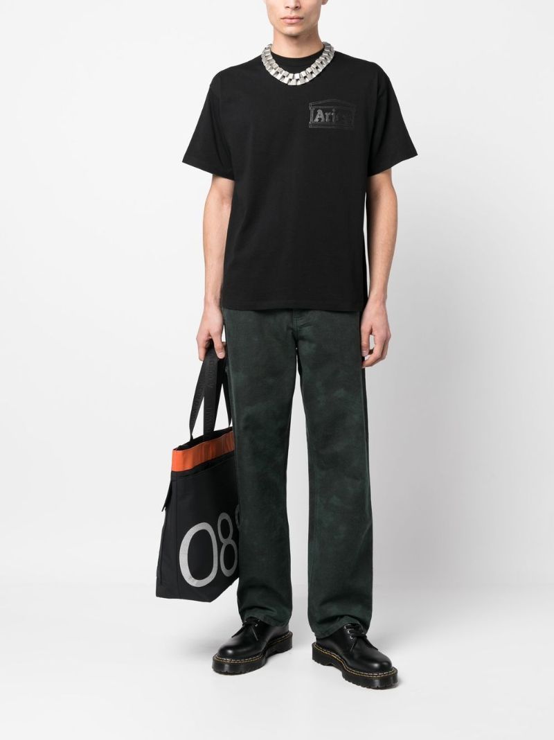 Black Logo Print Cotton T-shirt