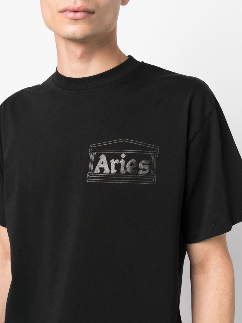 Black Logo Print Cotton T-shirt