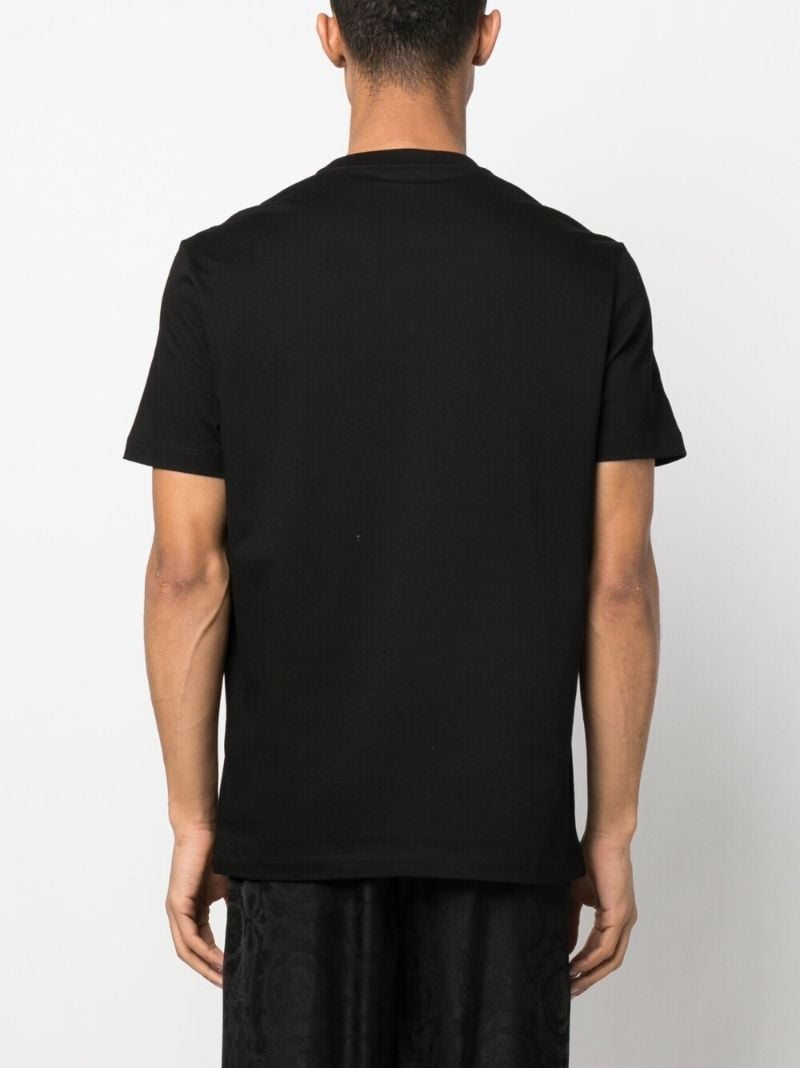 Black Mesh Logo Cotton T-shirt