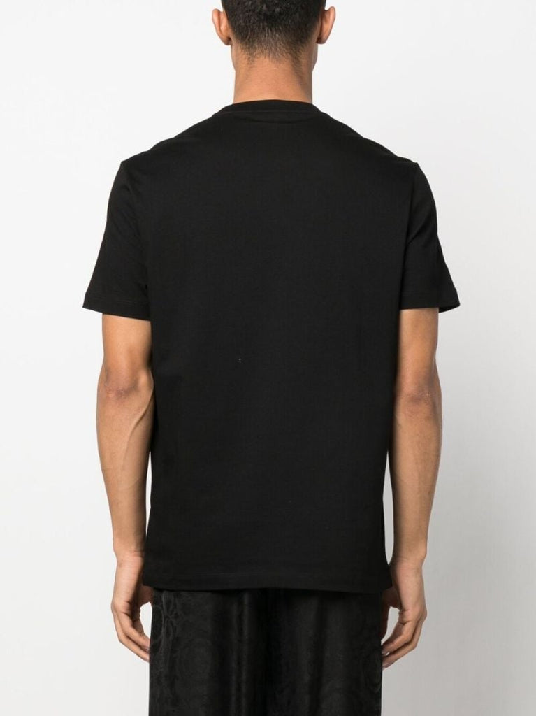 Black Mesh Logo Cotton T-shirt