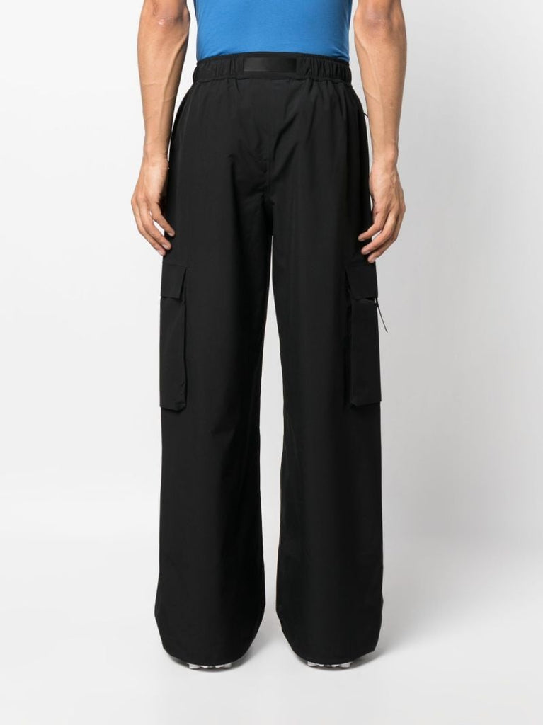 Black High-waisted Belted Cargo Pants