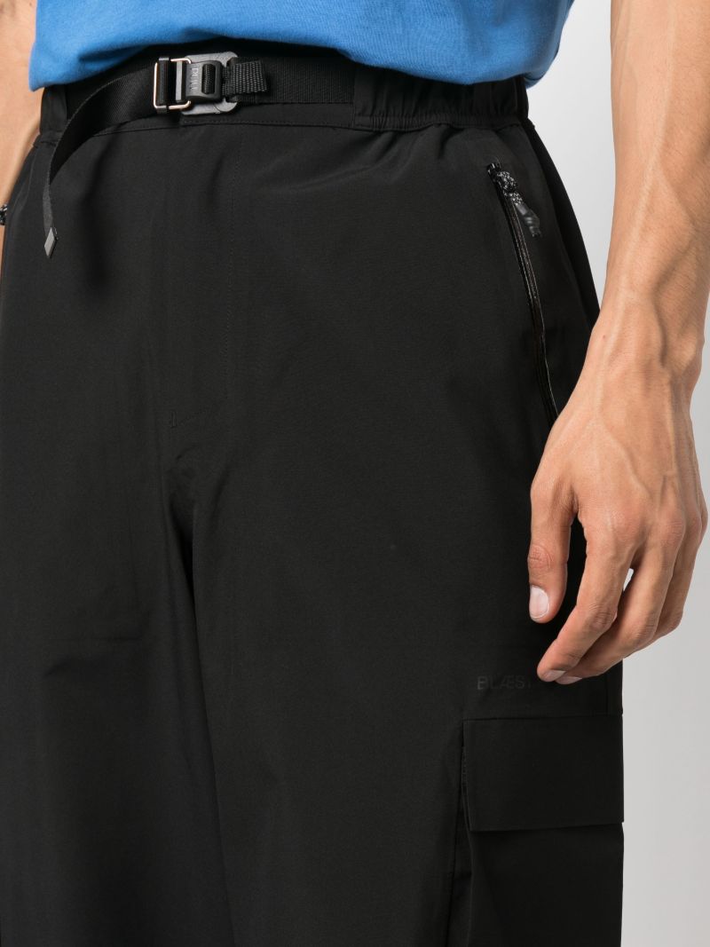 Black High-waisted Belted Cargo Pants