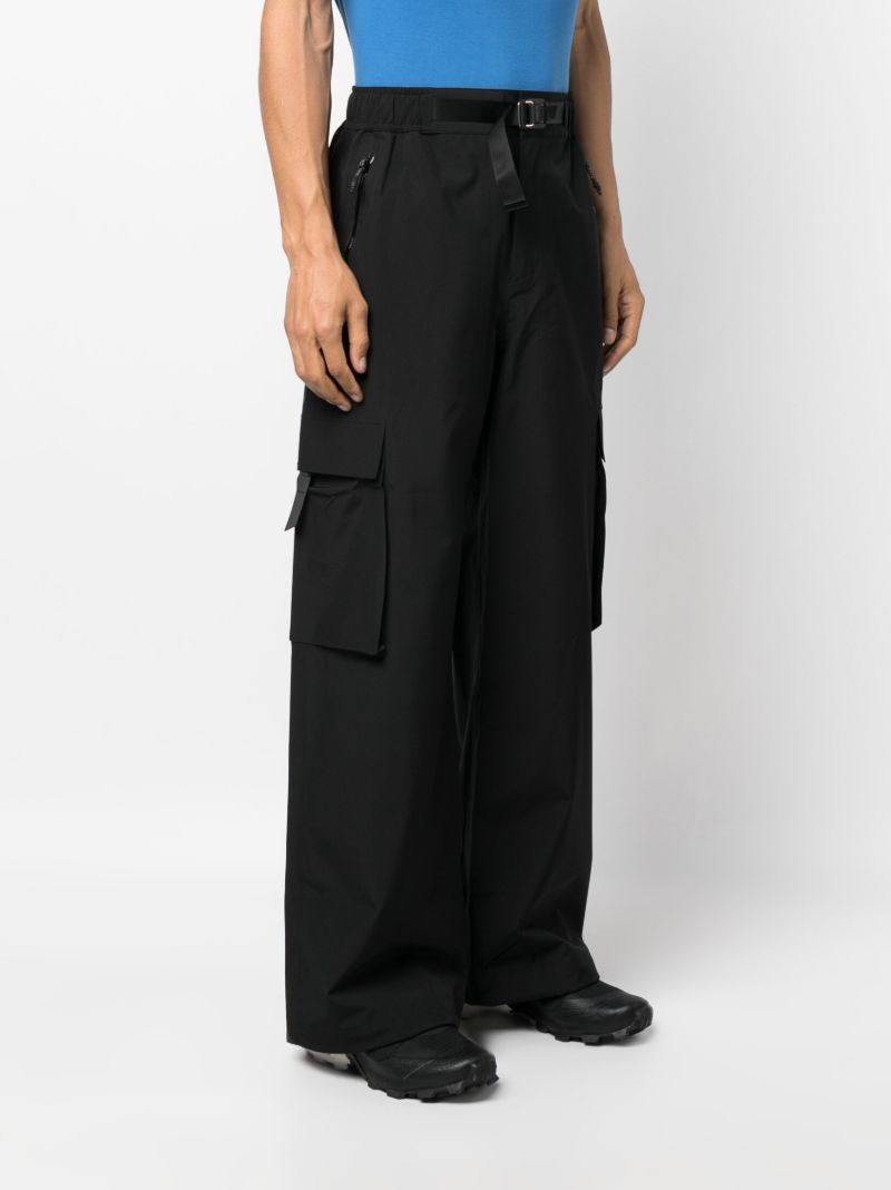 Black High-waisted Belted Cargo Pants