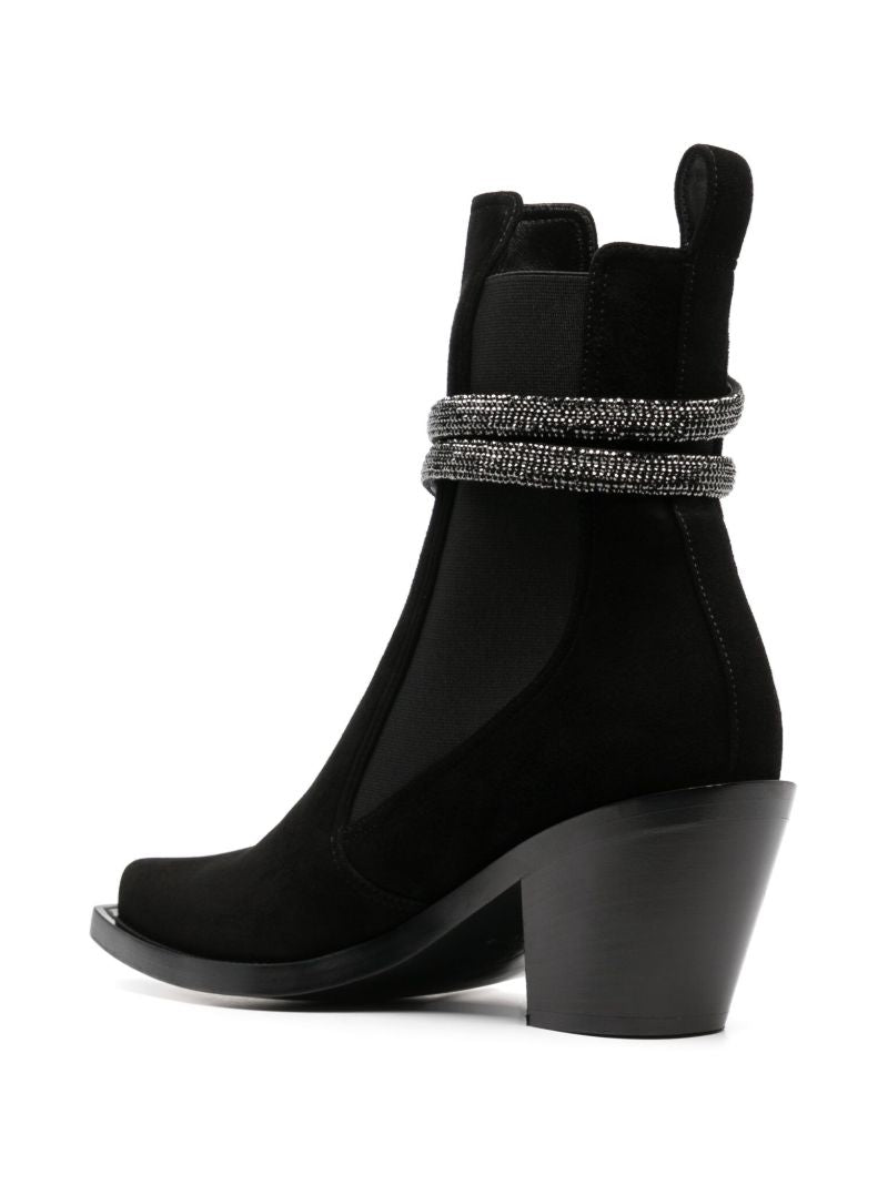 Black Rene 95 Suede Western Boots