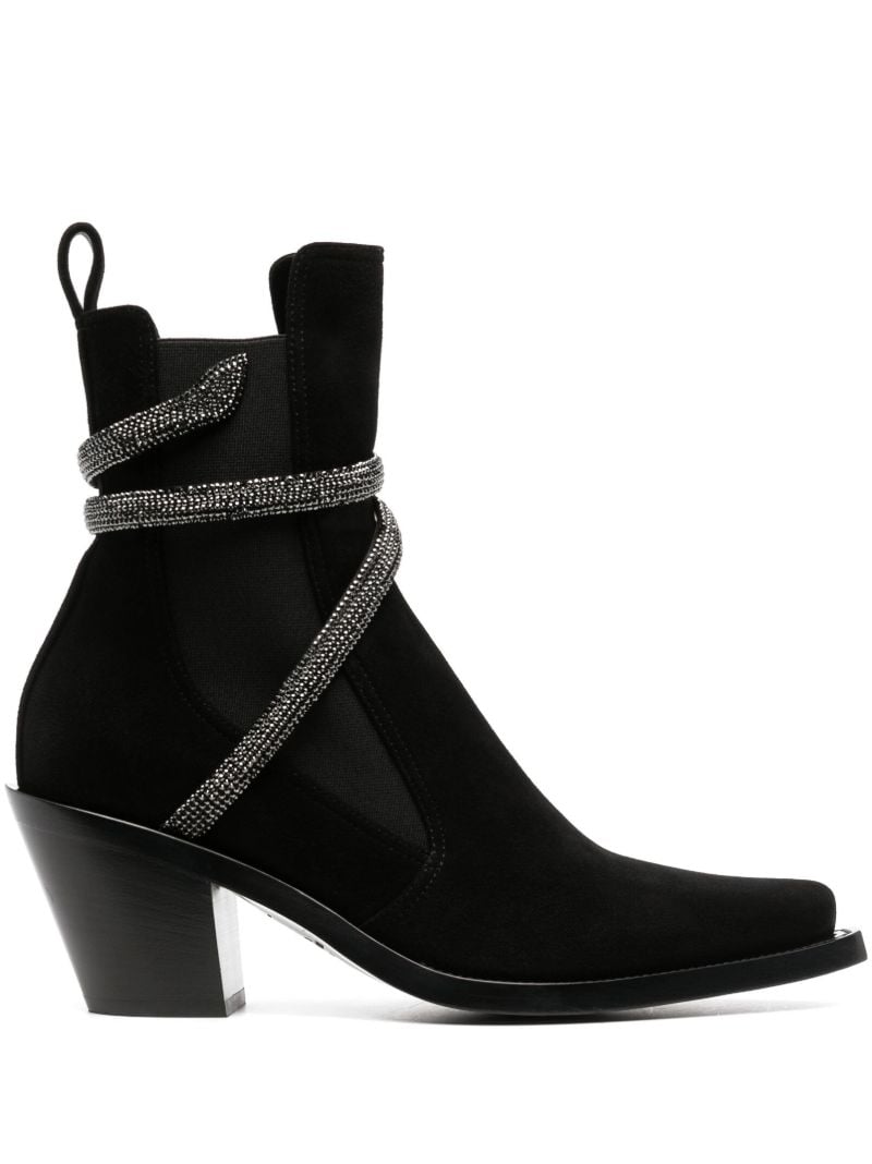 Black Rene 95 Suede Western Boots