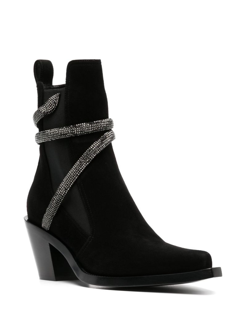 Black Rene 95 Suede Western Boots