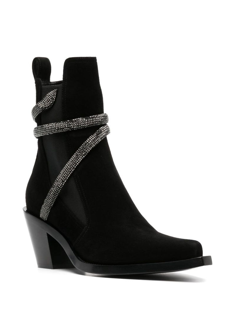 Black Rene 95 Suede Western Boots