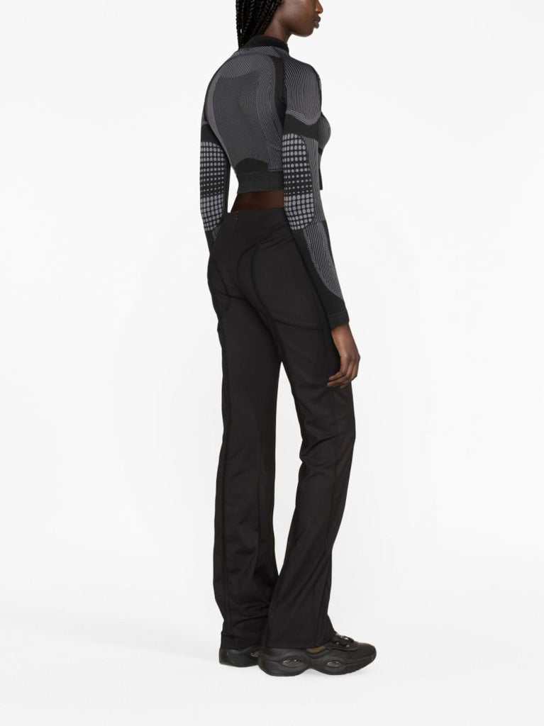 Black Europa Half Zip Crop Top