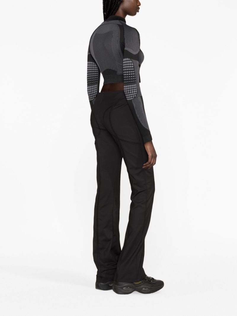 Black Europa Half Zip Crop Top