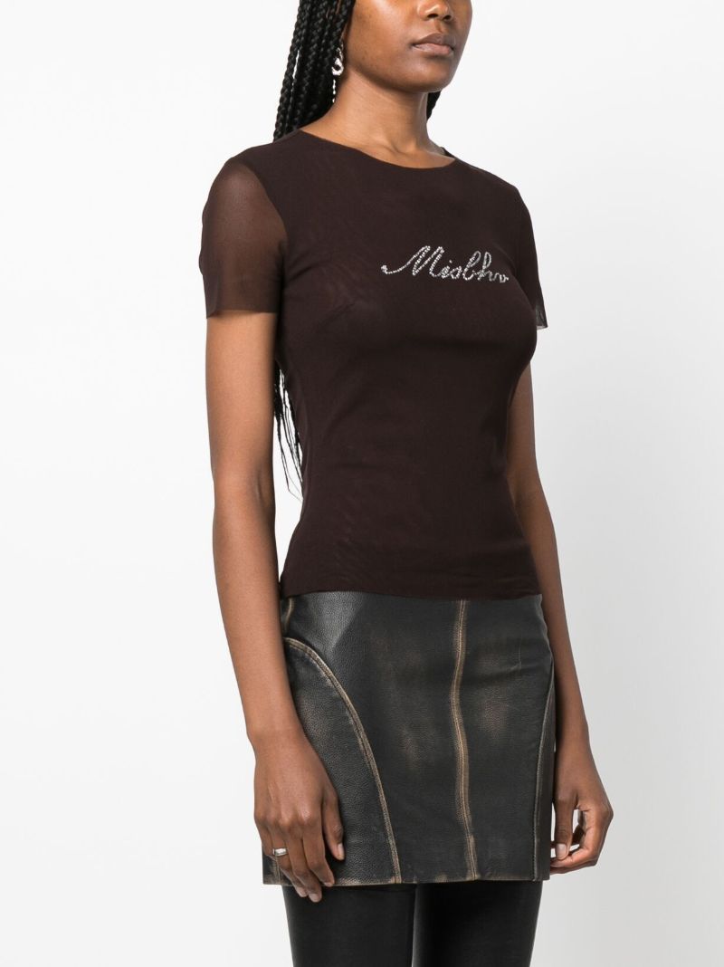 Brown Crystal Baby Mesh T-shirt