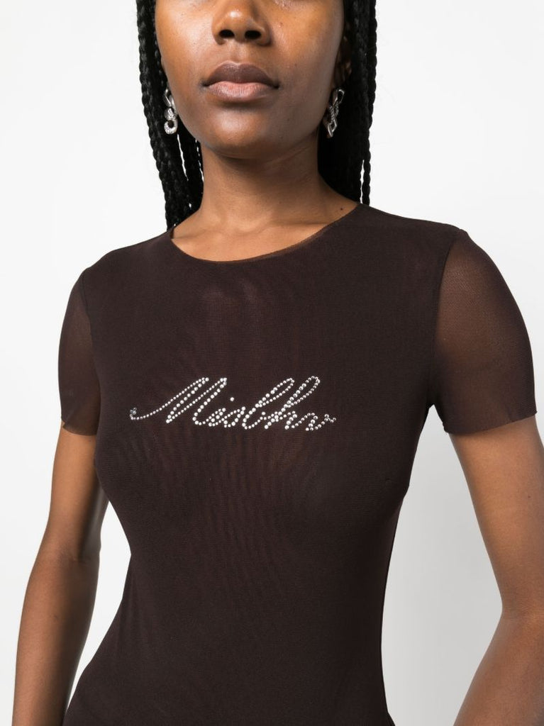 Brown Crystal Baby Mesh T-shirt