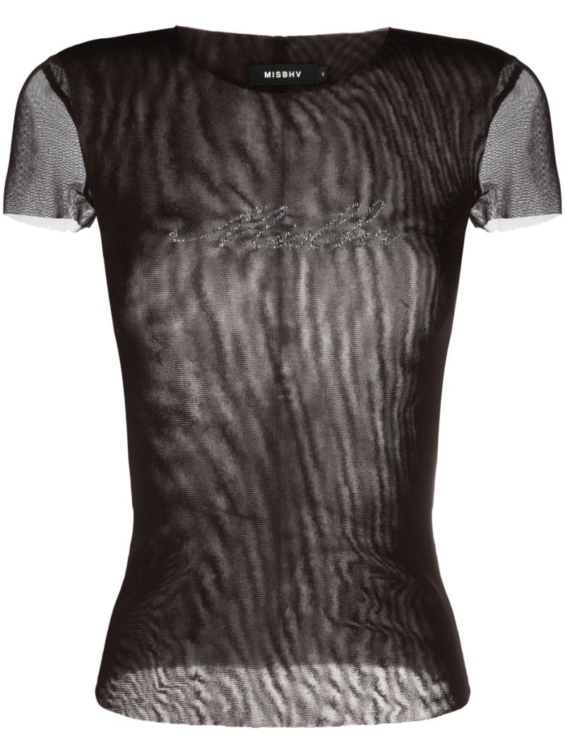 Brown Crystal Baby Mesh T-shirt