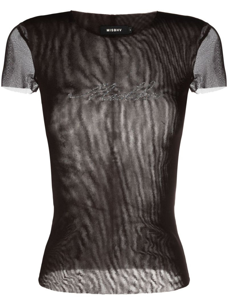Brown Crystal Baby Mesh T-shirt