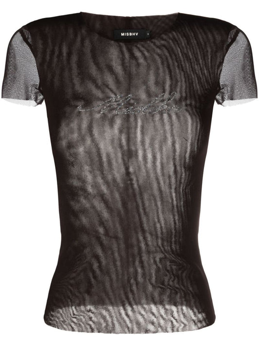 Brown Crystal Baby Mesh T-shirt