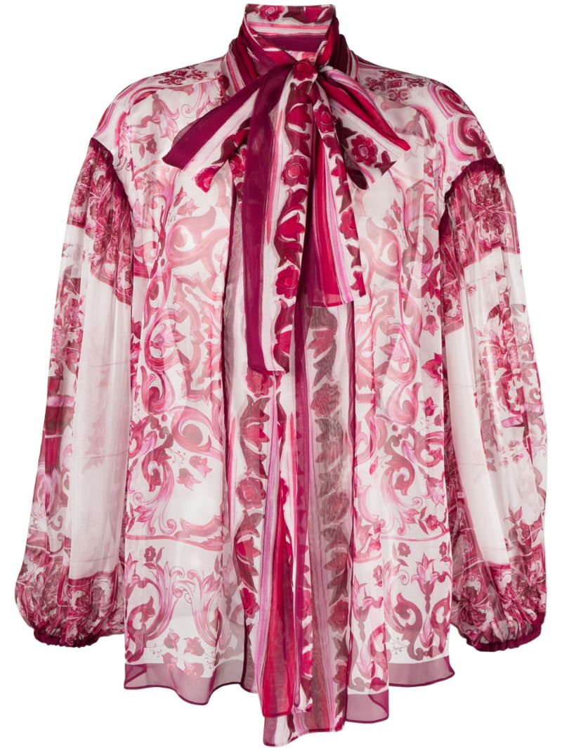 Pink Majolica Silk Blouse