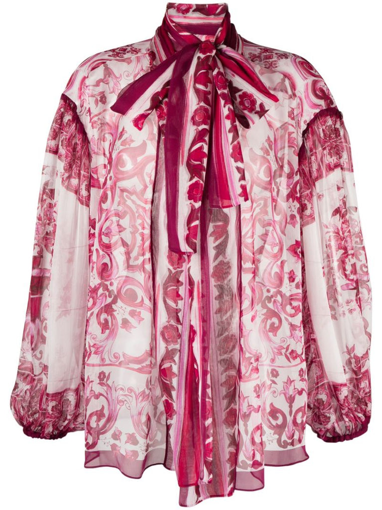 Pink Majolica Silk Blouse