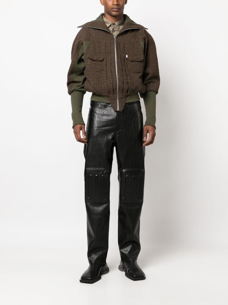 Black Embossed Faux-leather Trousers