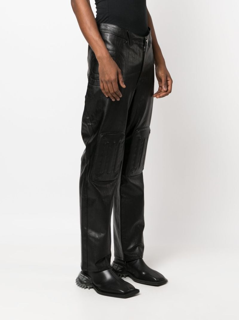 Black Embossed Faux-leather Trousers