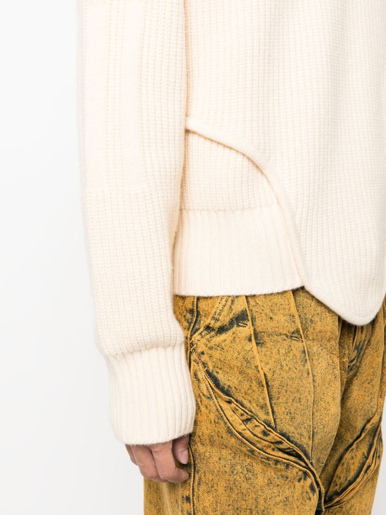 Neutral Corset Ribbed Sweater
