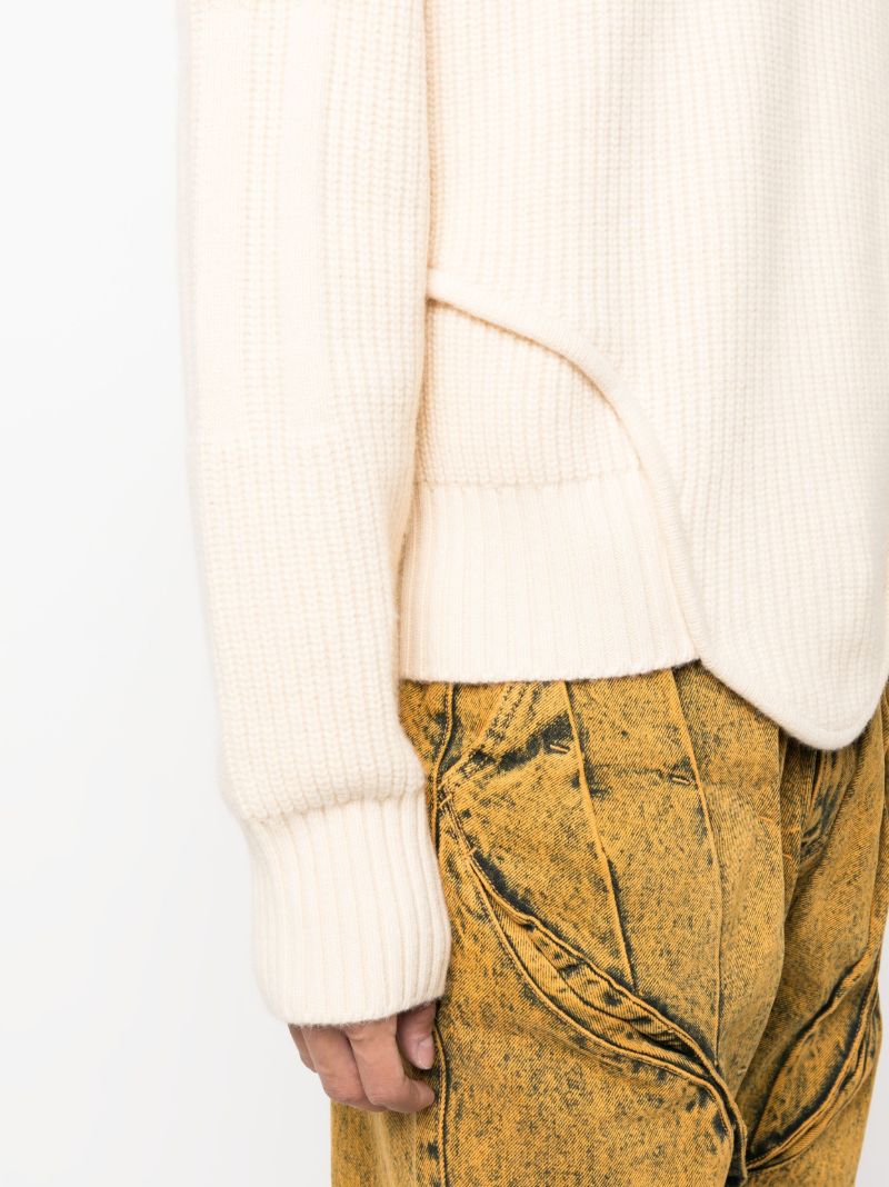 Neutral Corset Ribbed Sweater