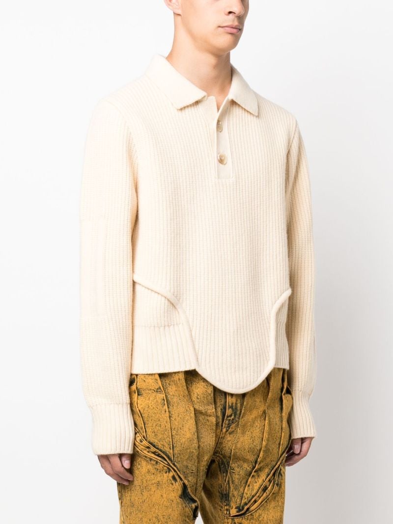 Neutral Corset Ribbed Sweater