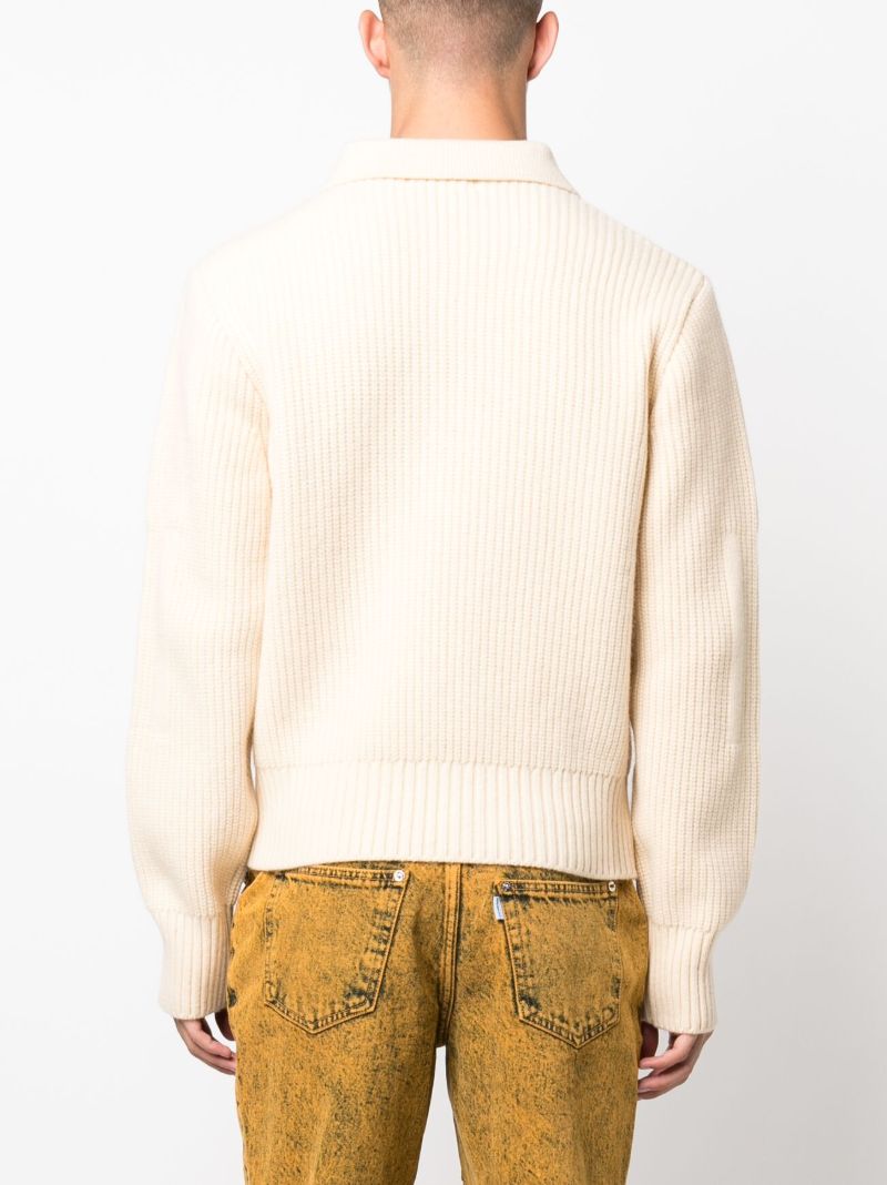 Neutral Corset Ribbed Sweater