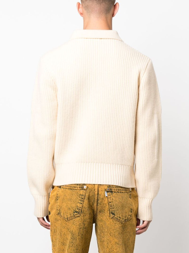 Neutral Corset Ribbed Sweater