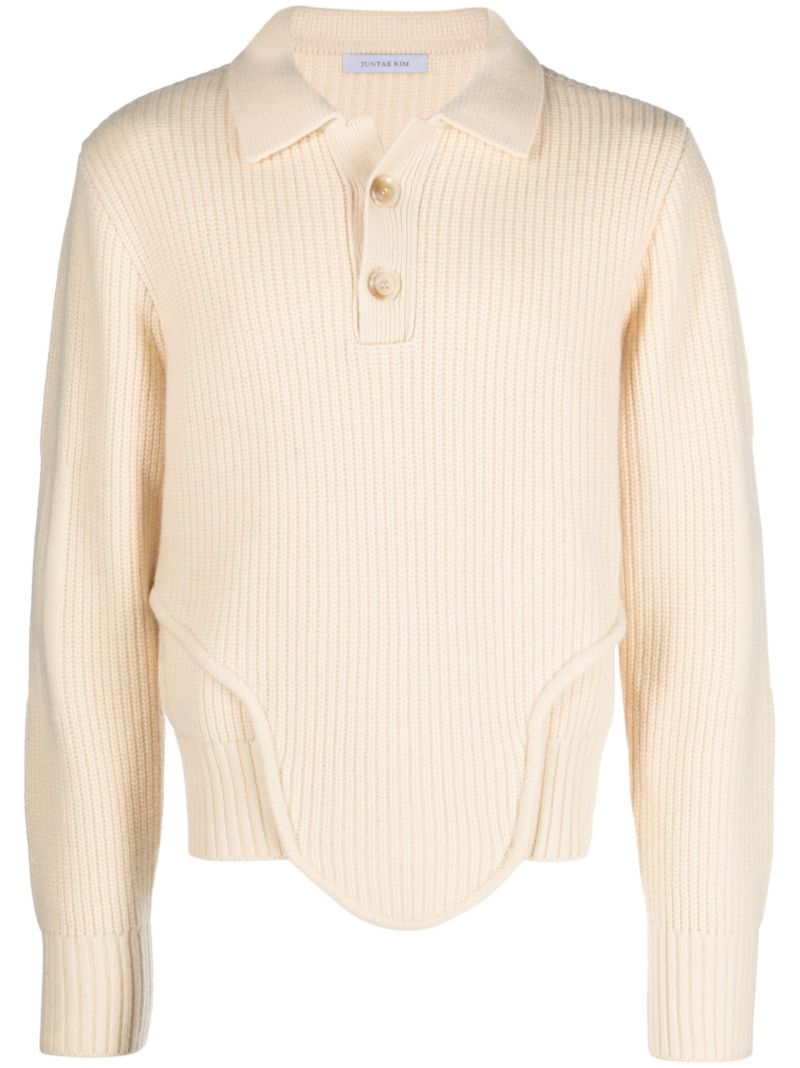 Neutral Corset Ribbed Sweater
