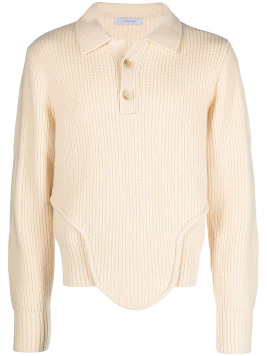 Neutral Corset Ribbed Sweater
