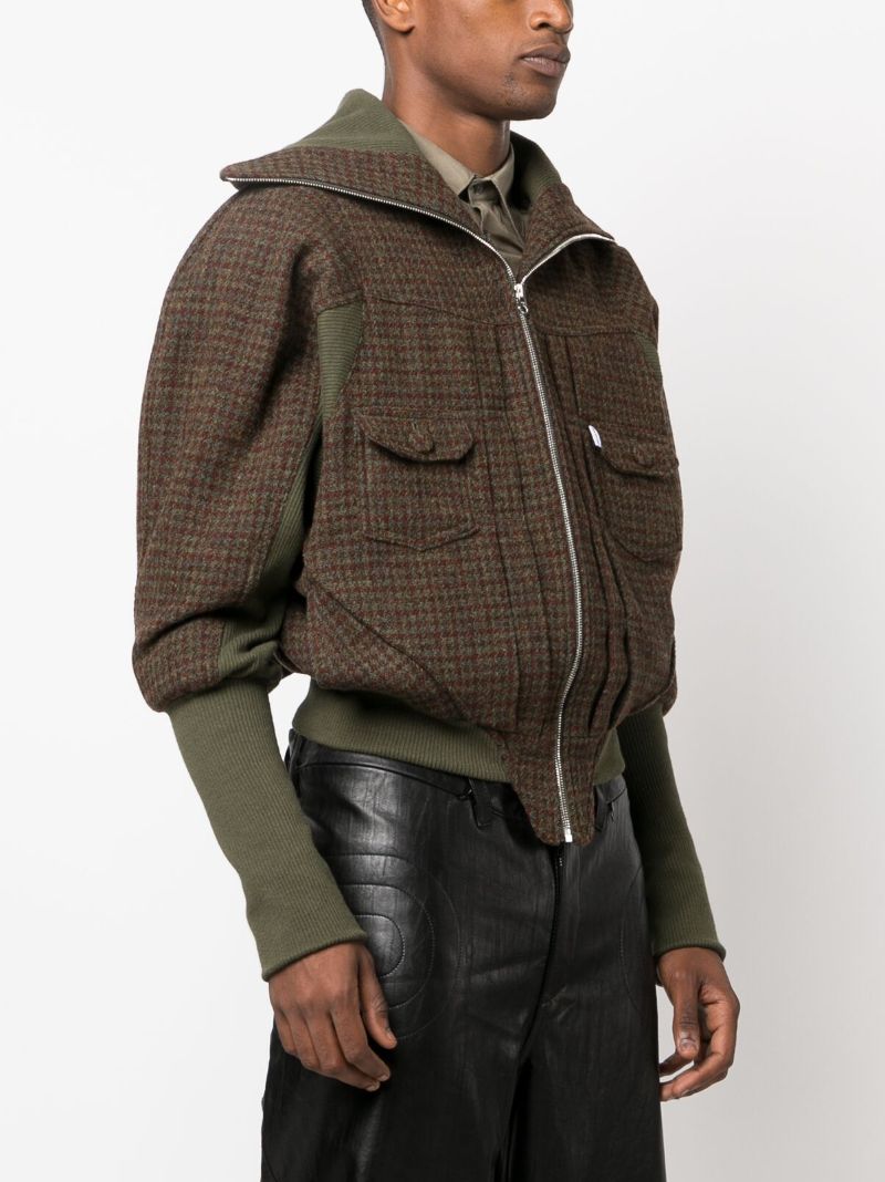 Green Pourpoint Bomber Jacket